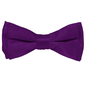Vittorio Farina Boy's Solid Silky Bow Tie by Classy Cufflinks - boys-purple - Classy Cufflinks