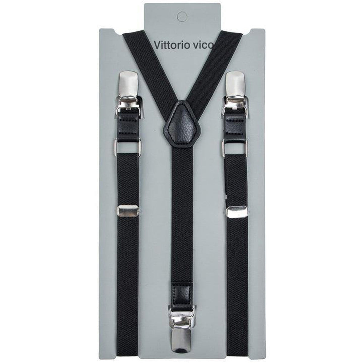 Vittorio Farina Vibrant Colorful Boy&#39;s Silver Clip End Suspender by Classy Cufflinks - boys-suspender-black - Classy Cufflinks