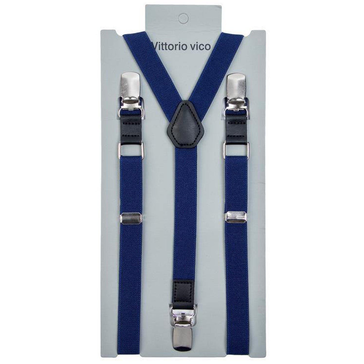 Vittorio Farina Vibrant Colorful Boy's Silver Clip End Suspender by Classy Cufflinks - boys-suspender-navy - Classy Cufflinks