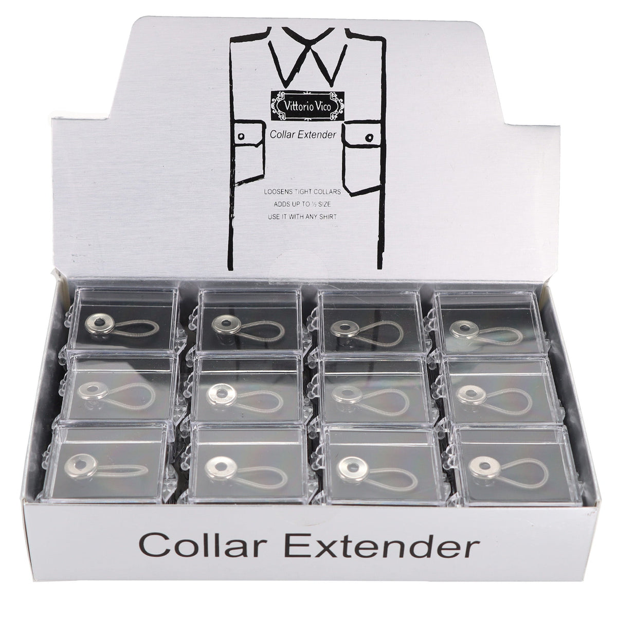 Vittorio Farina &quot;WONDER&quot; Button-Collar Extenders (Wholesale) by Classy Cufflinks - Button-CollarPk24 - Classy Cufflinks
