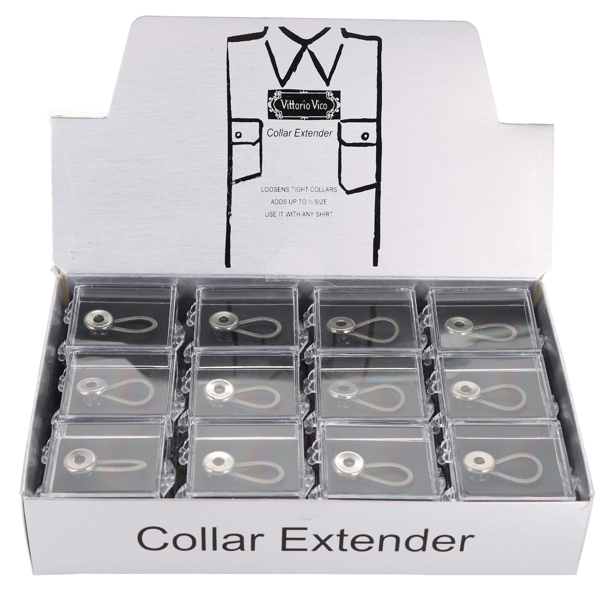 Vittorio Farina "WONDER" Button-Collar Extenders (Wholesale) by Classy Cufflinks - Button-CollarPk24 - Classy Cufflinks