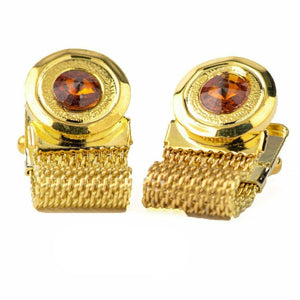 Vittorio Vico Vibrant Colorful Round Crystal Chain Cufflinks in Round Setting by Classy Cufflinks