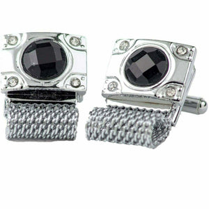 Vittorio Vico Vibrant Colorful Square Crystal Chain Cufflinks in Round Setting by Classy Cufflinks