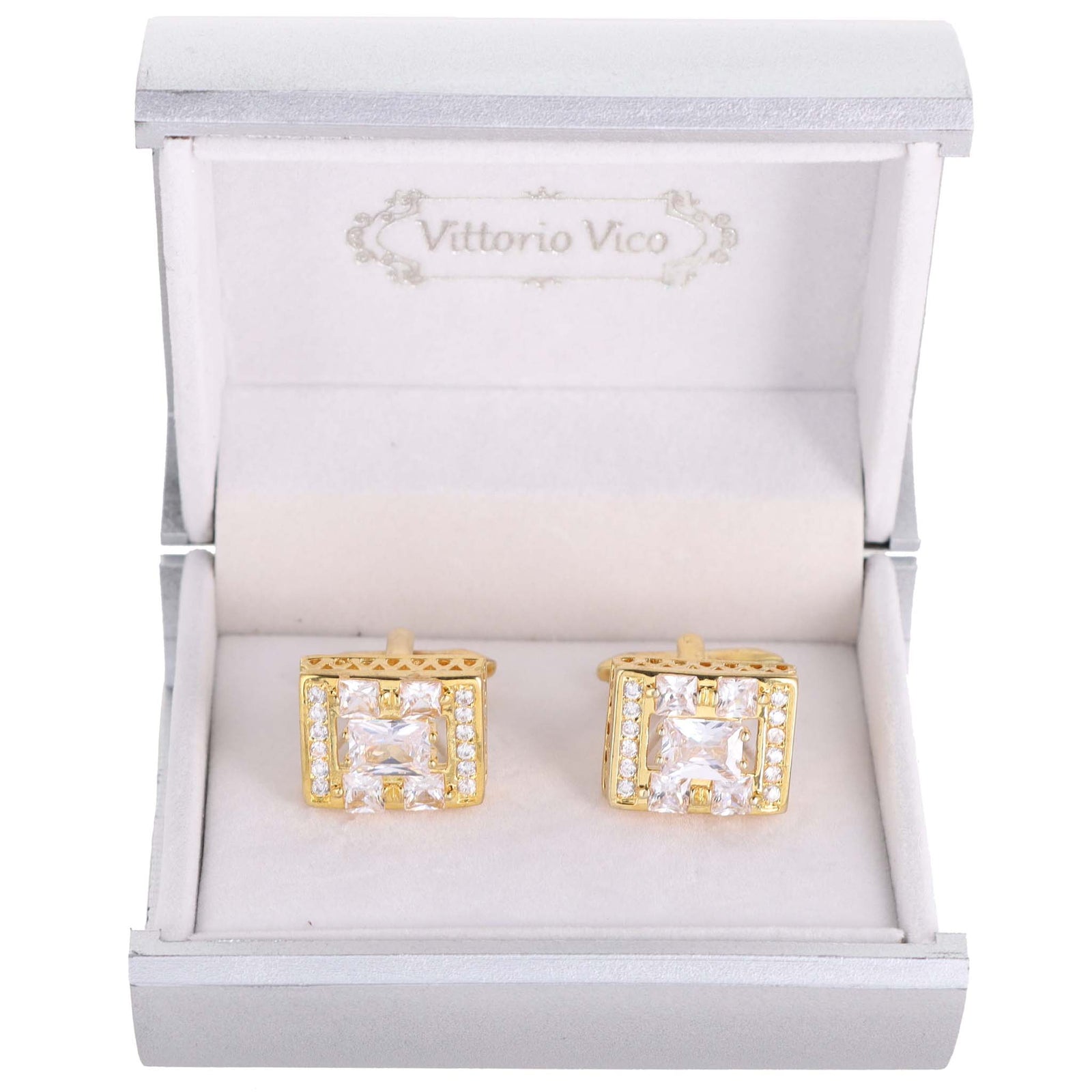 VITTORIO VICO Gold Iced Wedding Cufflinks (CL100x Series)