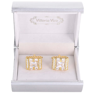 VITTORIO VICO Gold Iced Wedding Cufflinks (100x Series) by Classy Cufflinks