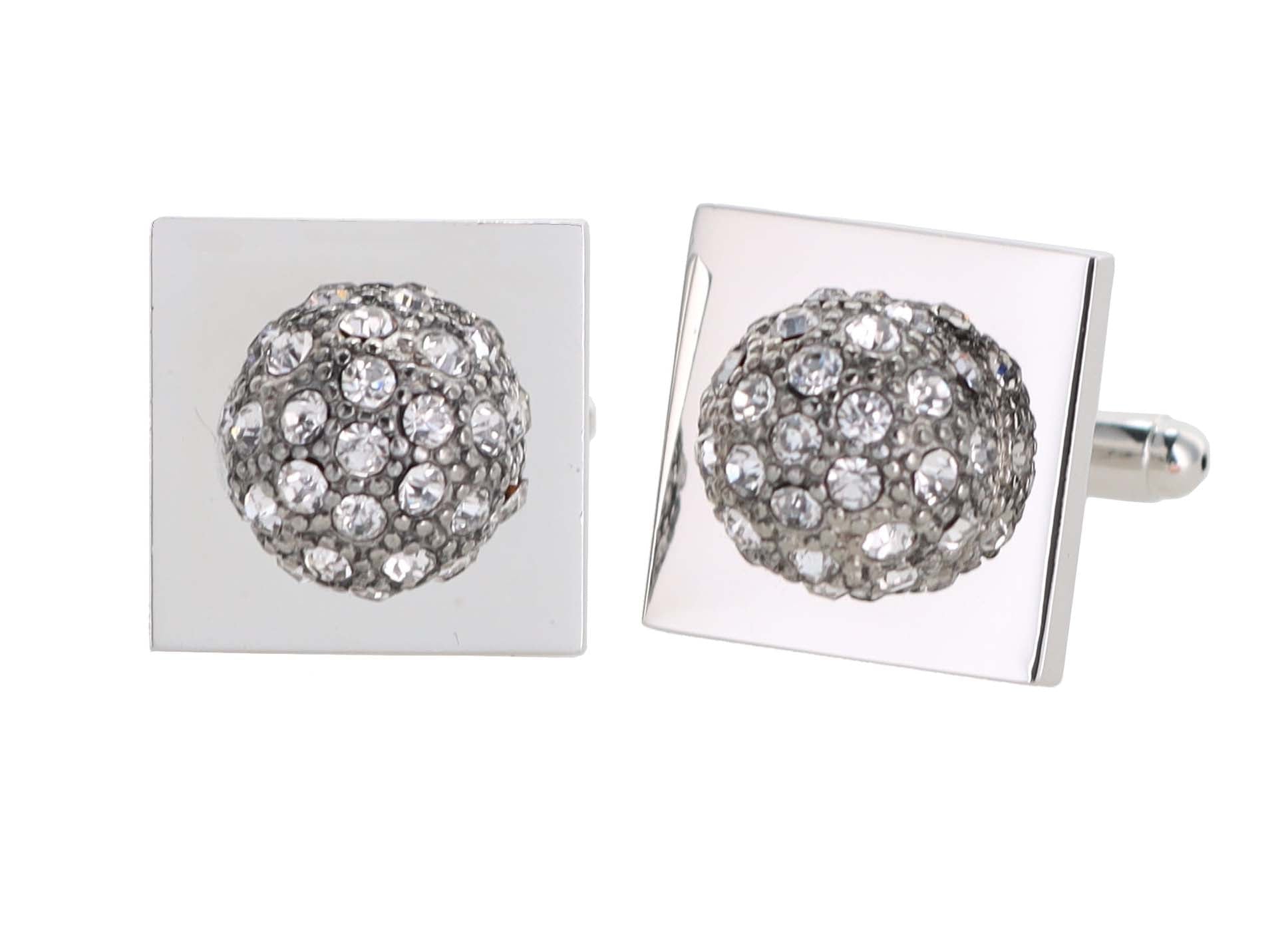 Vittorio Vico Colored Crystal Studded Flower Cufflinks (CL 12XX Series)