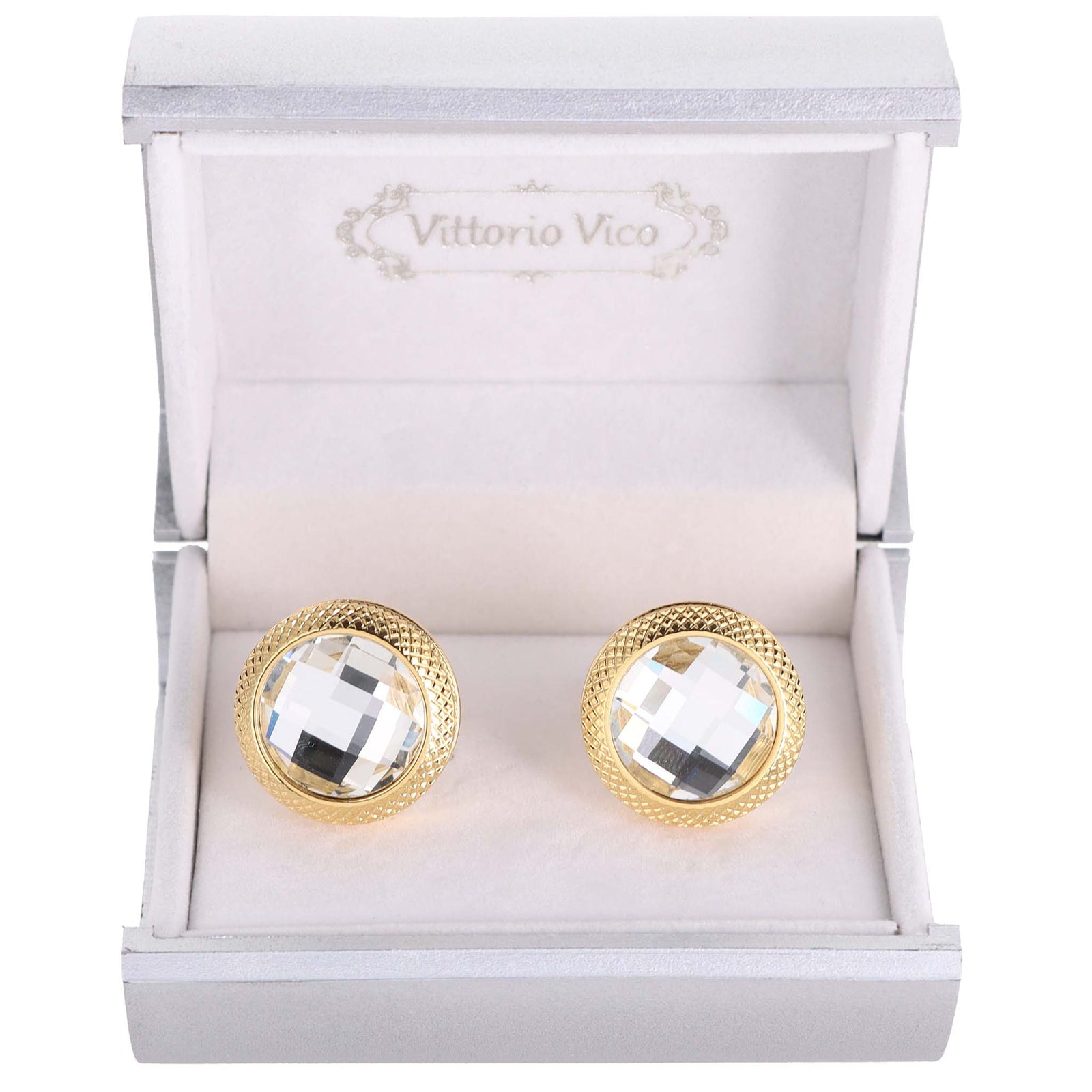 VITTORIO VICO Gold & Silver Colorful Button Cufflinks (CL18XX Series)