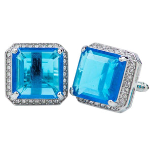 Vittorio Vico Big Square Colored Crystal Cufflinks (CL 70XX) by Classy Cufflinks