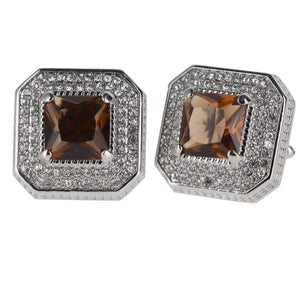 Vittorio Vico Square Colored Crystal Diamond Set Cufflinks (CL 71XX) by Classy Cufflinks - CL-7109 - Classy Cufflinks
