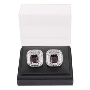 Vittorio Vico Square Colored Crystal Double Diamond Set Cufflinks (CL 75XX) by Classy Cufflinks
