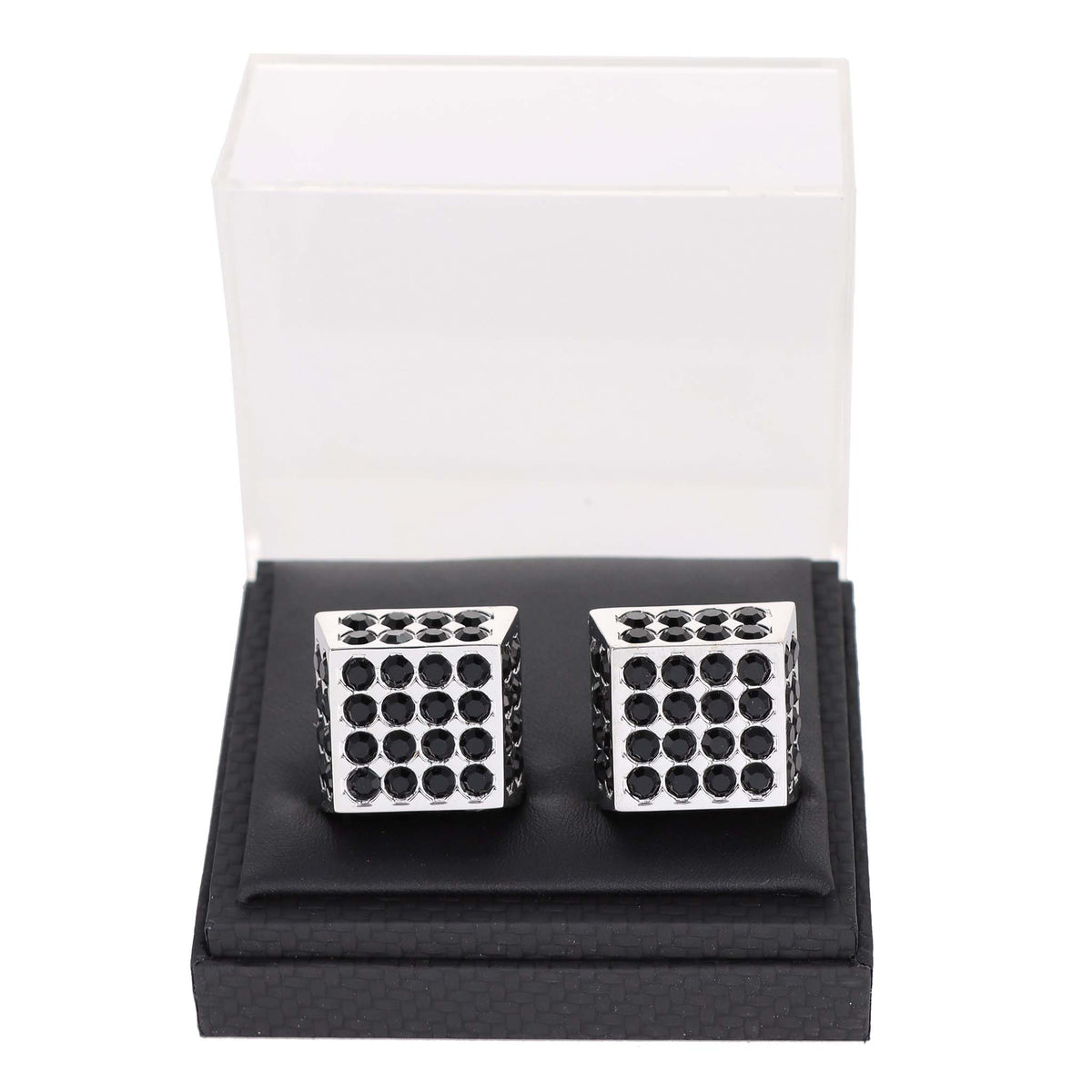 Vittorio Vico Square Studded Colored Crystal Cufflinks  (CL 76XX)