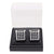 Vittorio Vico Square Studded Colored Crystal Cufflinks