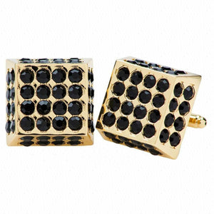 Vittorio Vico Square Studded Colored Crystal Cufflinks by Classy Cufflinks