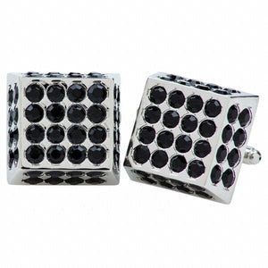 Vittorio Vico Square Studded Colored Crystal Cufflinks by Classy Cufflinks