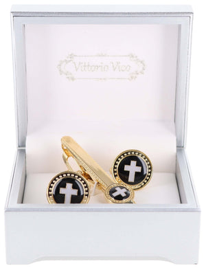 Vittorio Vico Religious Cufflinks & Tie Bar Set by Classy Cufflinks