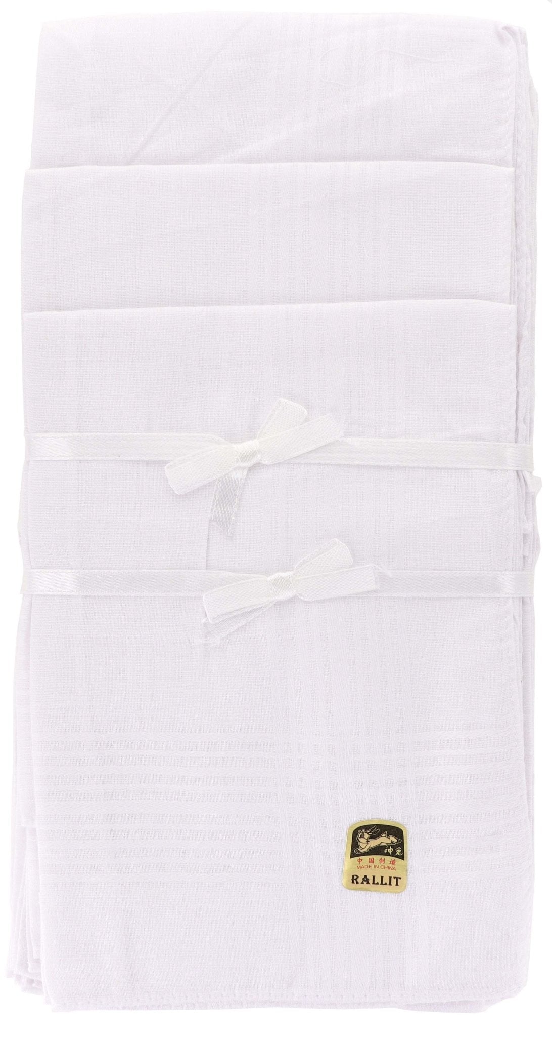 RALLIT White Cotton Handkerchief Set by Classy Cufflinks - cotton-hank-w - Classy Cufflinks