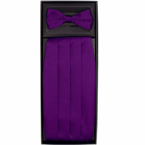 Vittorio Farina Gift Box (Cummerbund & Bow Tie Set) by Classy Cufflinks - cummerbund-purple - Classy Cufflinks