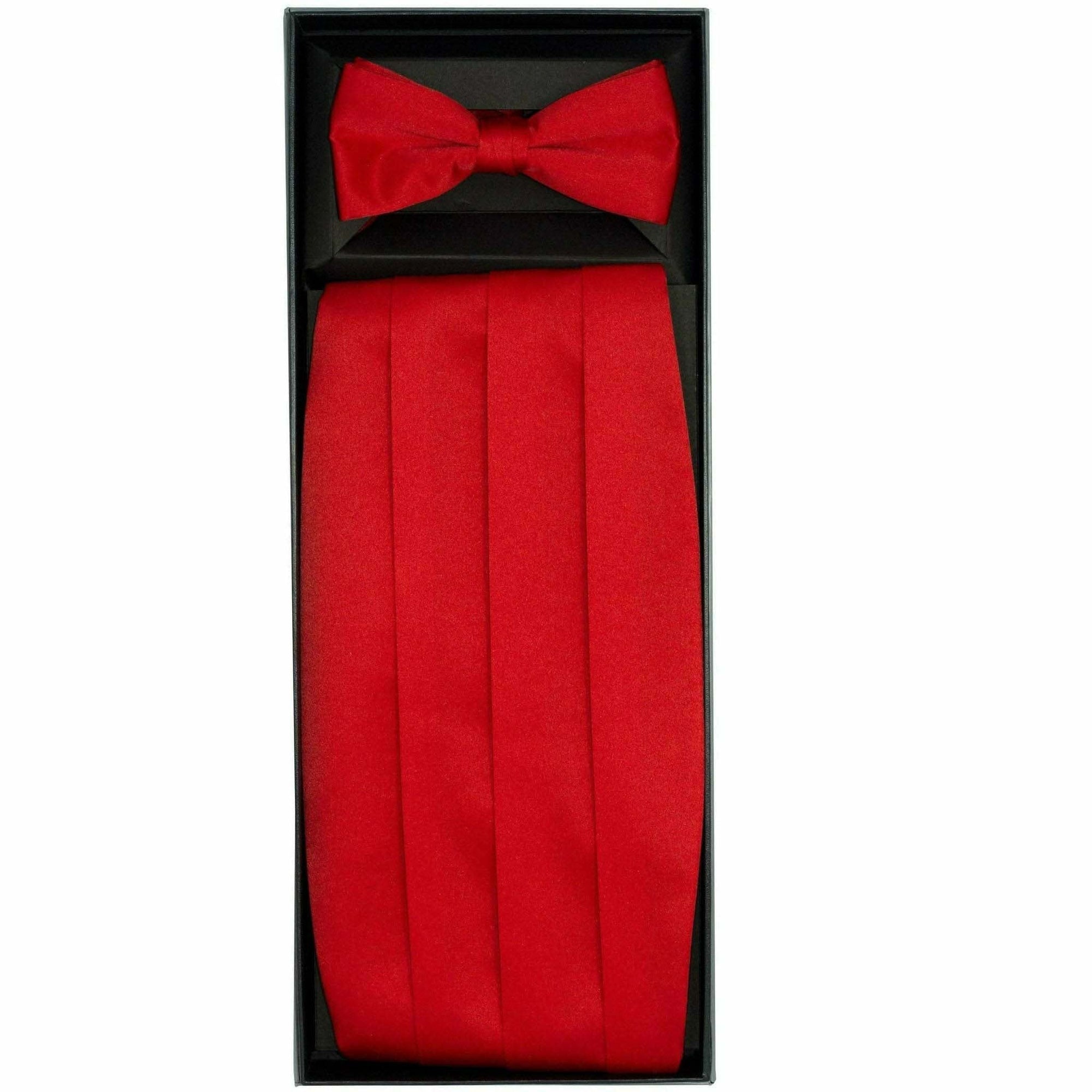 Vittorio Farina Gift Box (Cummerbund & Bow Tie Set) by Classy Cufflinks - cummerbund-red - Classy Cufflinks