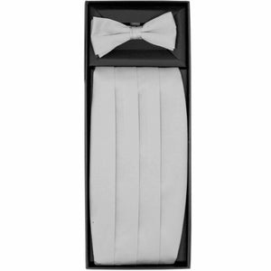 Vittorio Farina Gift Box (Cummerbund & Bow Tie Set) by Classy Cufflinks - cummerbund-silver - Classy Cufflinks