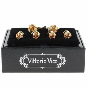 Vittorio Vico Gold Cufflinks & Stud Sets by Classy Cufflinks - fs-105-gold - Classy Cufflinks