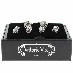 Vittorio Vico Silver Cufflinks & Stud Sets by Classy Cufflinks - fs-105-silver - Classy Cufflinks