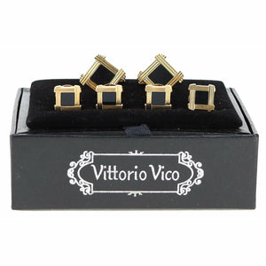 Vittorio Vico Gold Cufflinks & Stud Sets by Classy Cufflinks - fs-156-gold - Classy Cufflinks