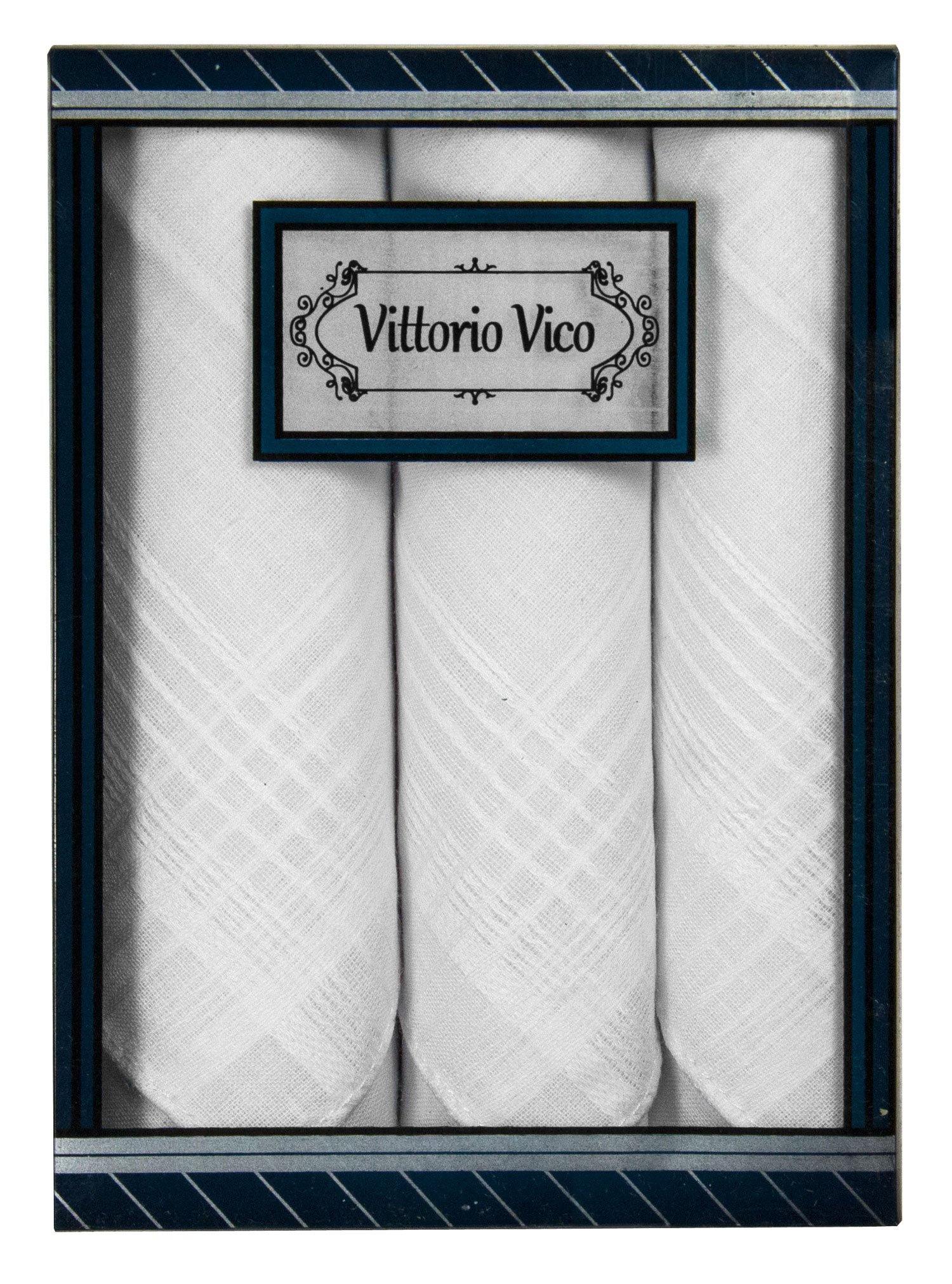 Vittorio Vico White Cotton Handkerchief Boxed Set by Classy Cufflinks