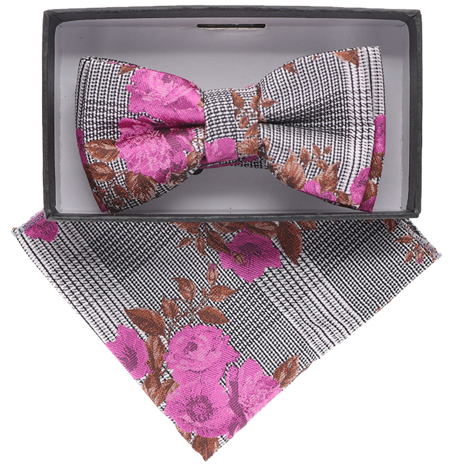 Vittorio Farina Boy's Designer Floral Print Print Bow Tie & Pocket Square by Classy Cufflinks - KBH-075 - Classy Cufflinks