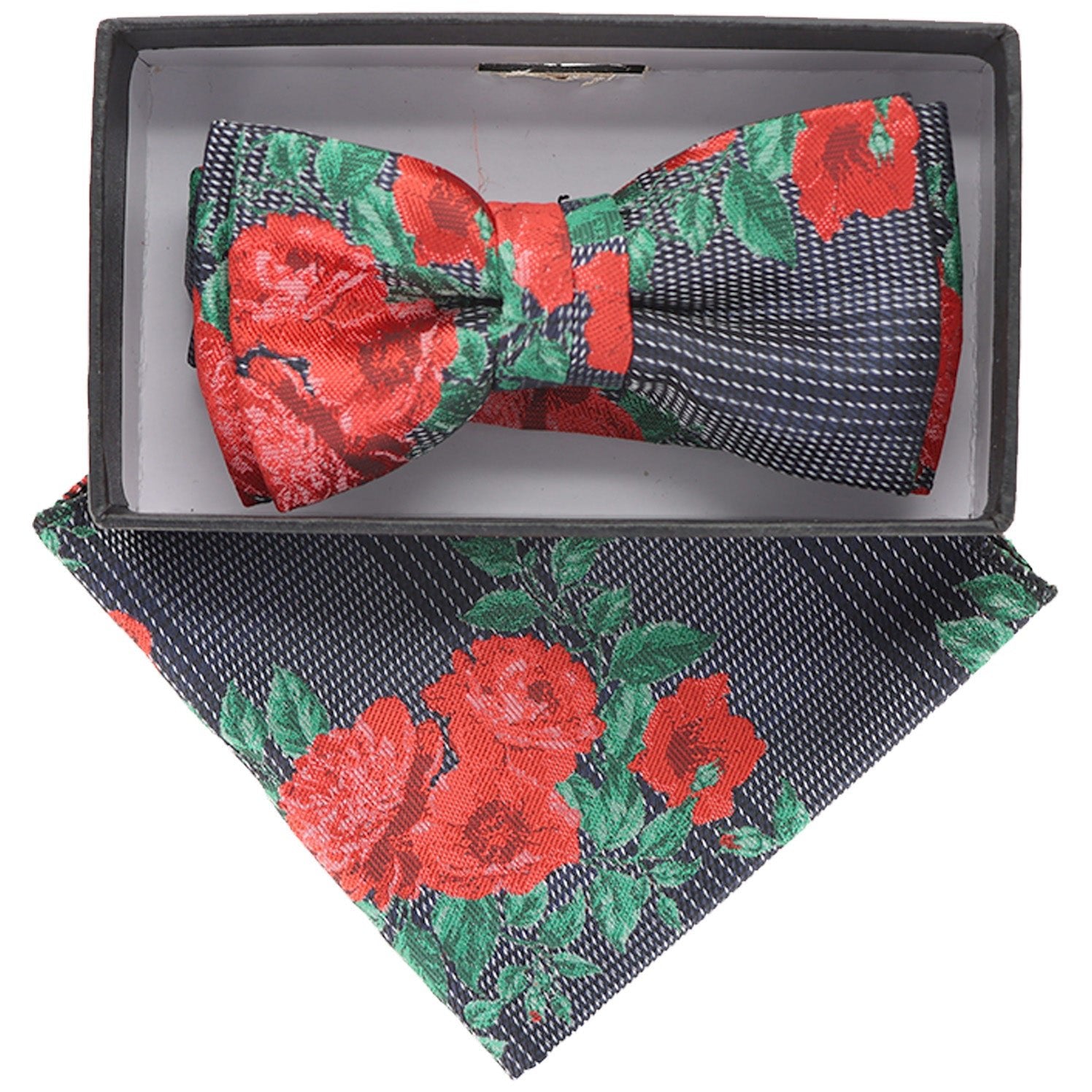 Vittorio Farina Boy's Designer Floral Print Print Bow Tie & Pocket Square by Classy Cufflinks - KBH-079 - Classy Cufflinks