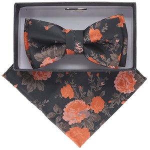 Vittorio Farina Boy's Designer Floral Print Print Bow Tie & Pocket Square by Classy Cufflinks - KBH-082 - Classy Cufflinks