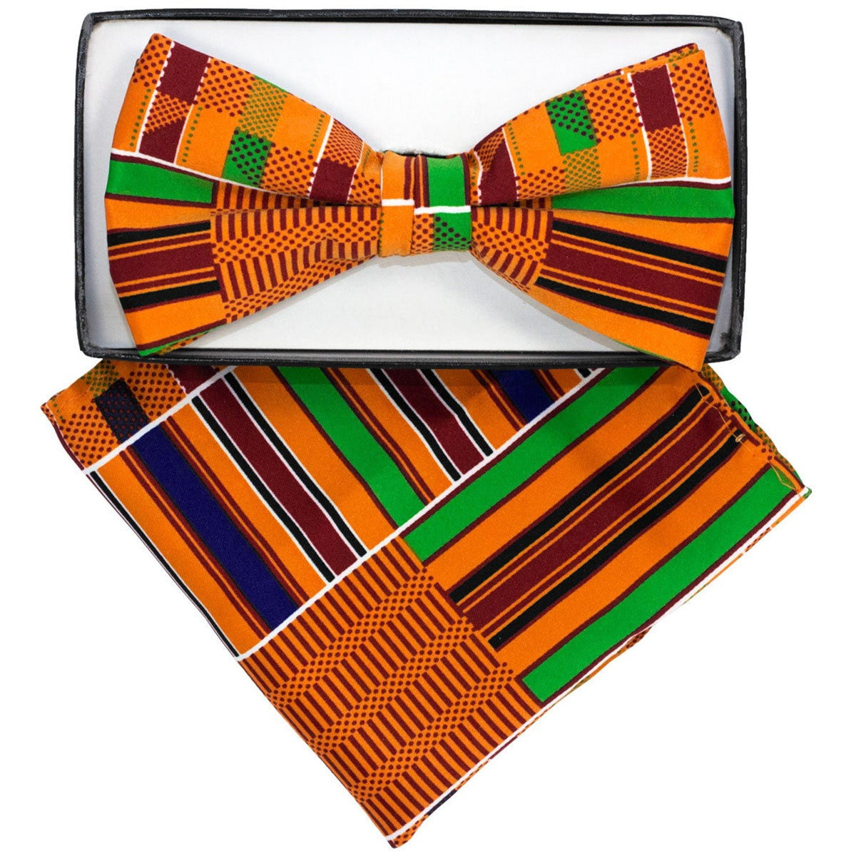 Vittorio Farina Kente Bow Tie &amp; Pocket Square by Classy Cufflinks - kente-bow-tie-handkerchief-original-1 - Classy Cufflinks