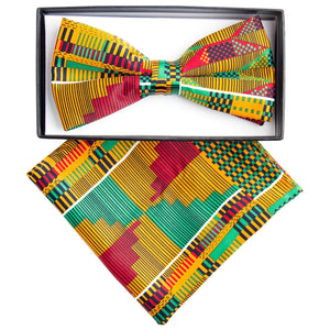 Vittorio Farina Kente Bow Tie & Pocket Square by Classy Cufflinks - kente-bow-tie-handkerchief-original-4 - Classy Cufflinks