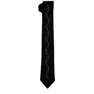 Vittorio Farina Solid Satin Skinny Necktie with Rhinestones by Classy Cufflinks