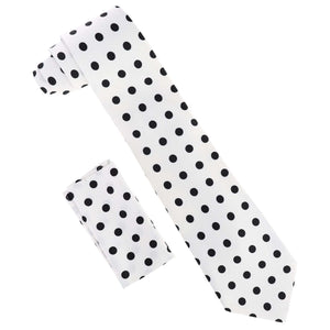 Vittorio Farina Polka Dot Necktie & Pocket Square by Classy Cufflinks - NH-PD_01_BLACK_WHITE - Classy Cufflinks