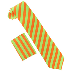 Vittorio Farina Striped Necktie & Pocket Square by Classy Cufflinks
