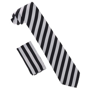 Vittorio Farina Striped Necktie & Pocket Square by Classy Cufflinks