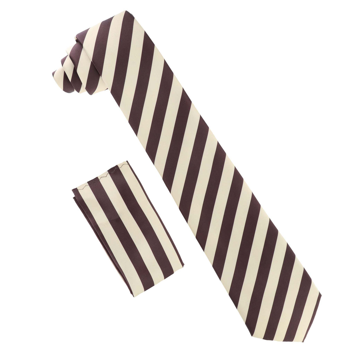 Vittorio Farina Striped Necktie &amp; Pocket Square