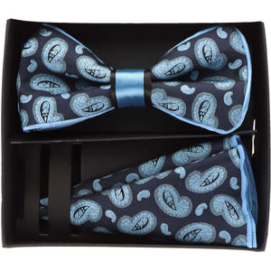 Vittorio Farina LIMITED EDITION Piping Bow Tie & Round Pocket Square by Classy Cufflinks