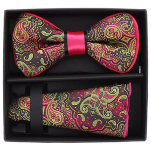 Vittorio Farina LIMITED EDITION Piping Bow Tie & Round Pocket Square by Classy Cufflinks - pbh-21007 - Classy Cufflinks