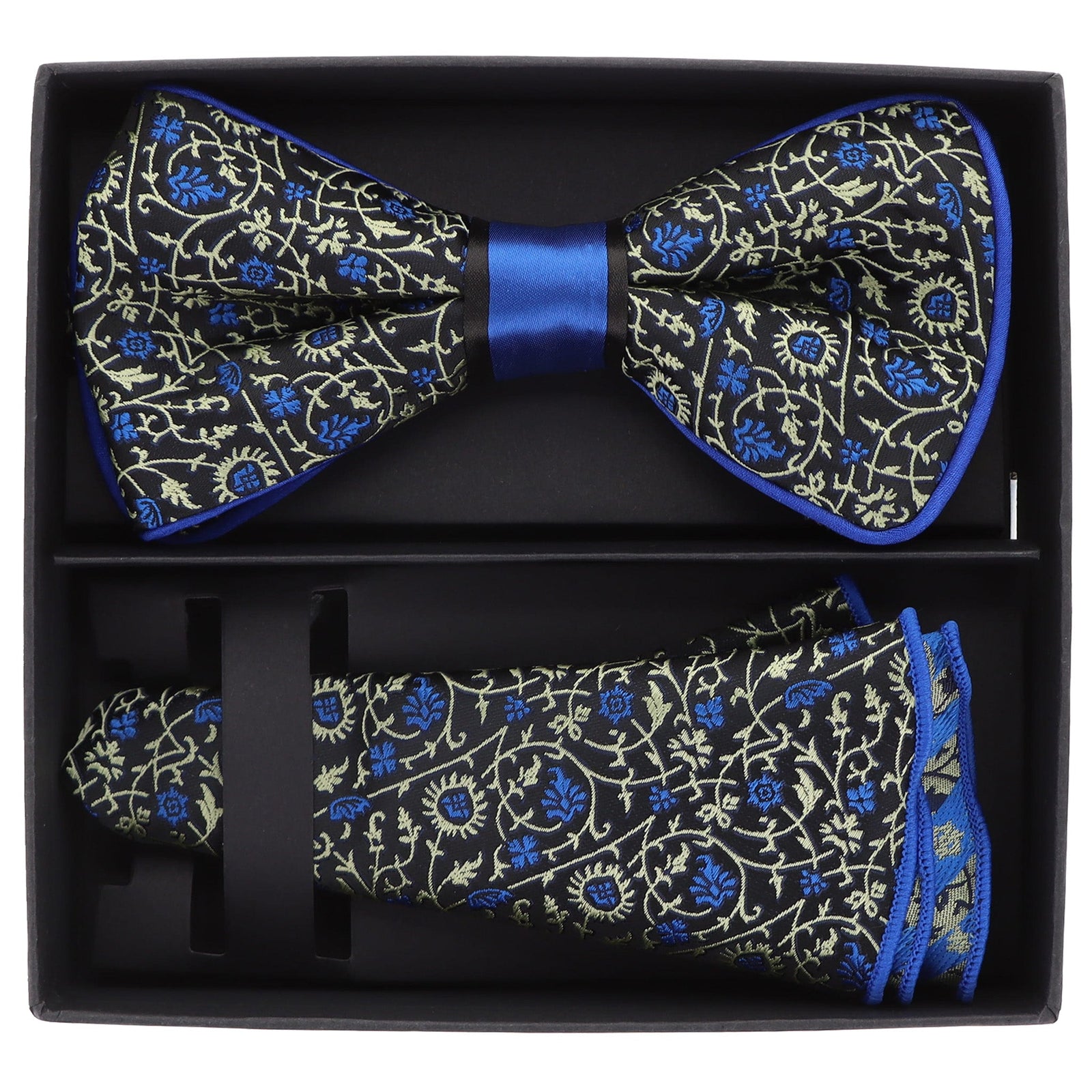 Vittorio Farina LIMITED EDITION Piping Bow Tie & Round Pocket Square by Classy Cufflinks - pbh-21009 - Classy Cufflinks