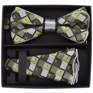 Vittorio Farina LIMITED EDITION Piping Bow Tie & Round Pocket Square by Classy Cufflinks - pbh-21016 - Classy Cufflinks