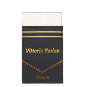 Vittorio Farina Pre-Folded Pocket Square (Flat) by Classy Cufflinks - PS-PREFOLD_FLAT-WHITE - Classy Cufflinks