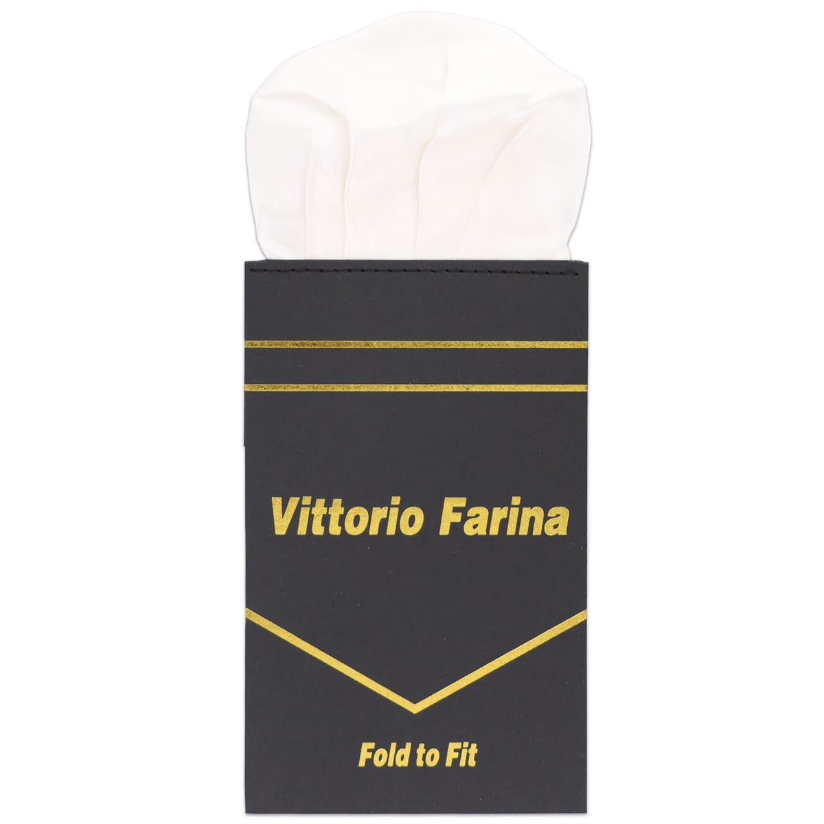 Vittorio Farina Pre-Folded Pocket Square (Puff) by Classy Cufflinks - PS-PREFOLD_PUFF-WHITE - Classy Cufflinks