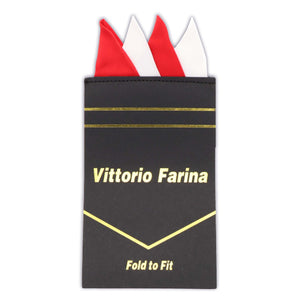 Vittorio Farina Pre-Folded Pocket Square (Two-Tone) by Classy Cufflinks - PS-PREFOLD_RED-WHITE - Classy Cufflinks