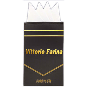 Vittorio Farina Pre-Folded Pocket Square (Four-Point) by Classy Cufflinks - PS-PREFOLD_WHITE - Classy Cufflinks