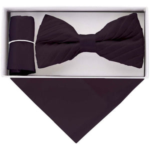 Vittorio Farina Pleated Bow Tie & Pocket Square by Classy Cufflinks