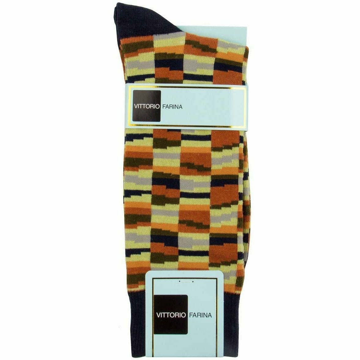 Vittorio Farina Men's Crazy Stripe Designer Socks