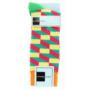 Vittorio Farina Men's Colorful Checker Socks by Classy Cufflinks