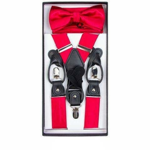 Vittorio Farina Gift Box (Satin Suspender, Bow Tie &amp; Pocket Square Set)