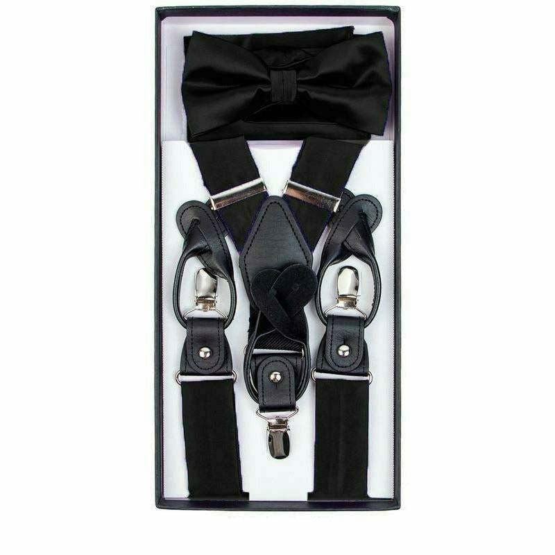 Vittorio Farina Gift Box (Satin Suspender, Bow Tie & Pocket Square Set)